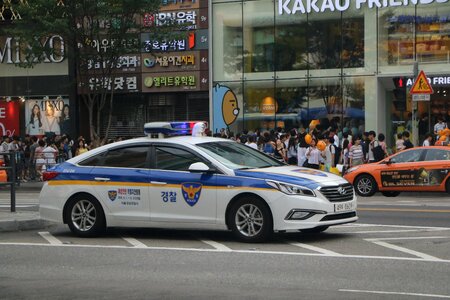 Police car road duty