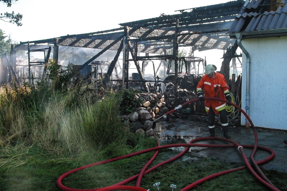 Fire damage hose fire fighter