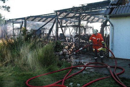 Fire damage hose fire fighter