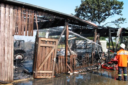 Fire damage hose fire fighter