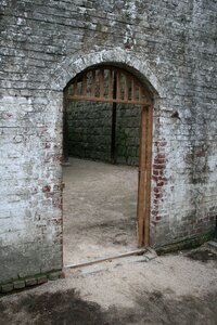 Stone entrance gray prison
