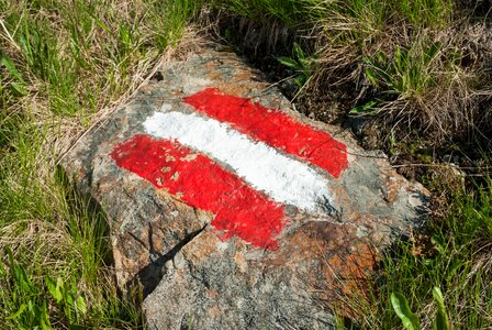 Trail waymarks stone