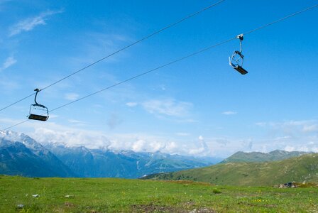 Ski lift summer green