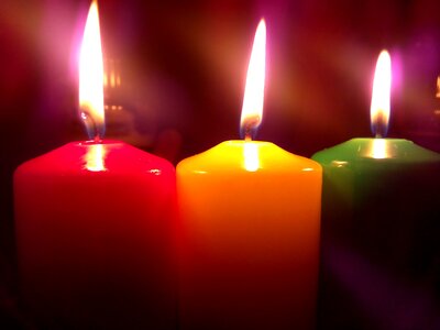 Light wax candle flame photo