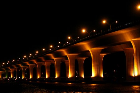 Light bridge at night roosevelt bridge photo
