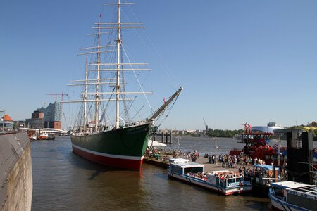 Ship sea bridge river photo