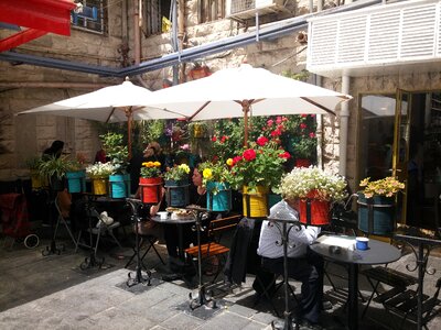 Cafe terrace decor photo