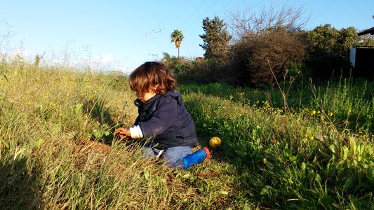 Playing outdoors gardening