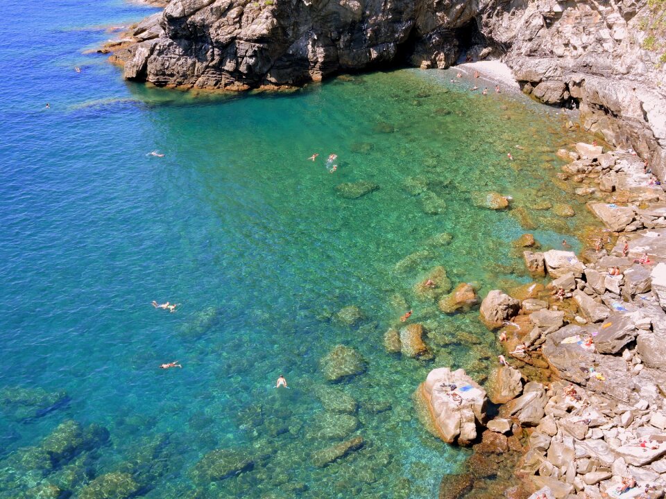 Bathers liguria rock