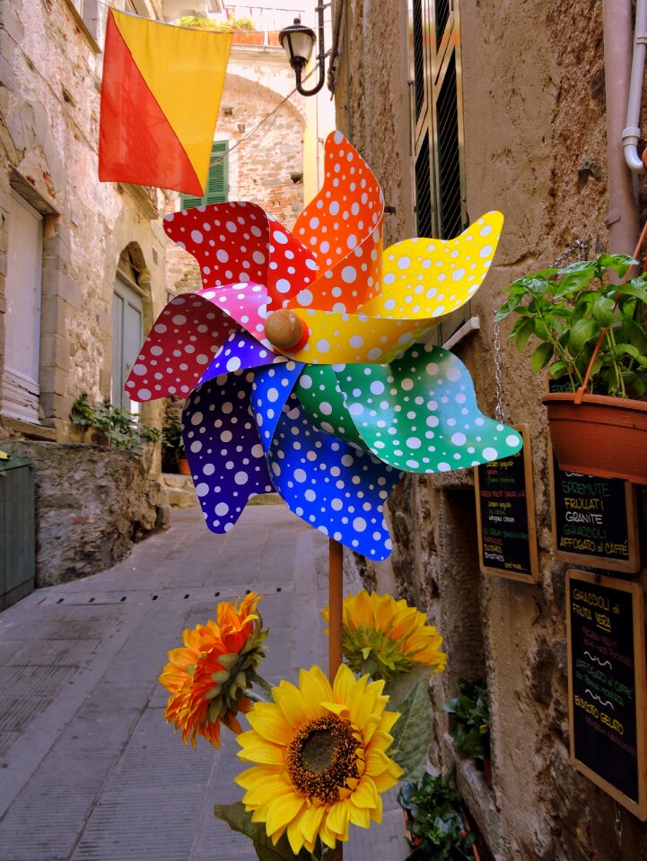 Colorful pinwheels road via