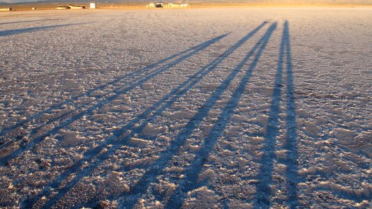 Salt lake shadow bolivia