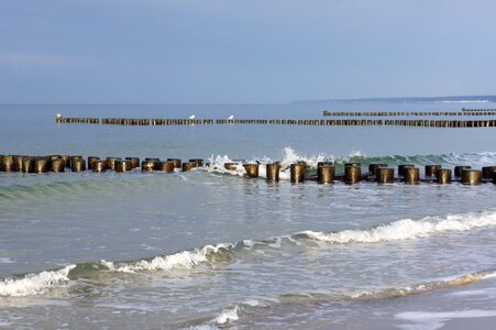 Baltic sea beach buhne water photo