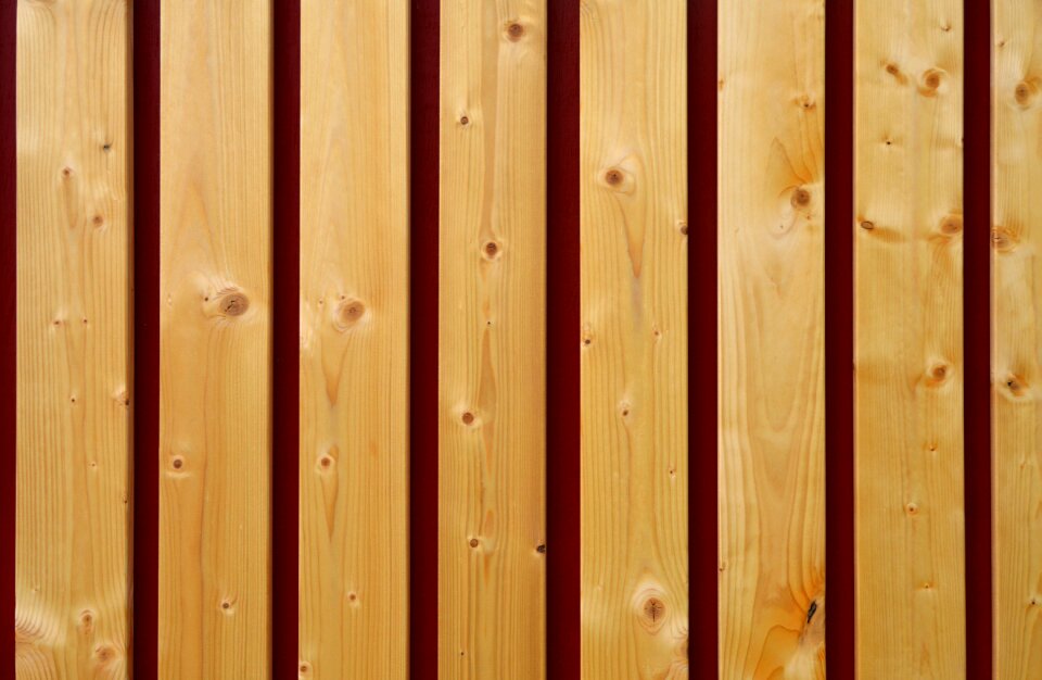 Planed wooden structure smooth