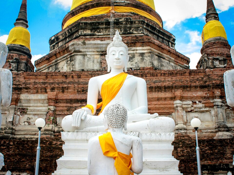Buddha yellow ribone religion
