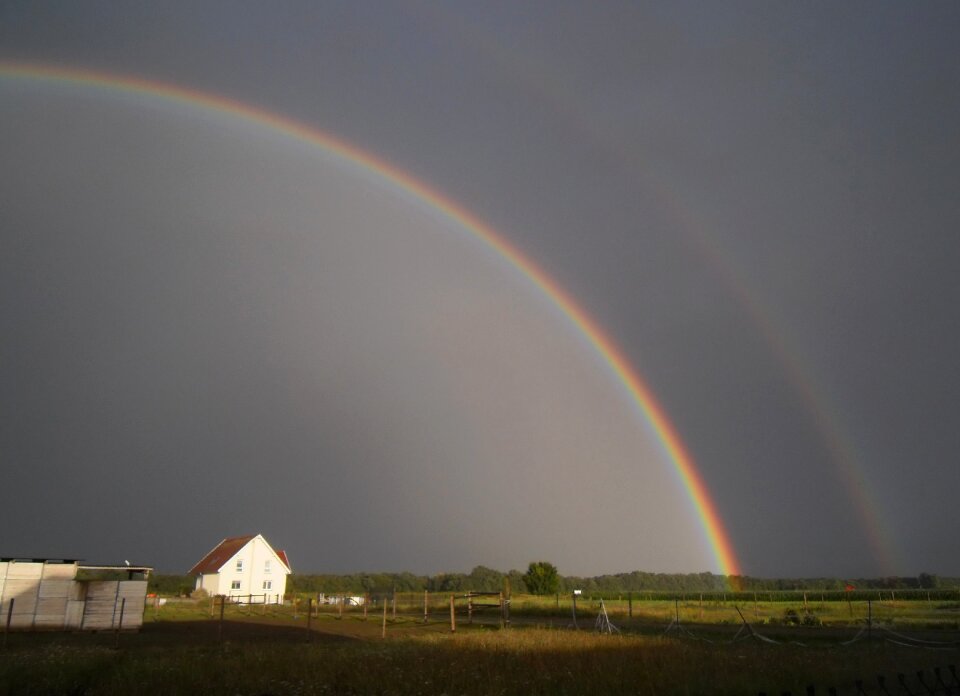 Rain storm rainbow