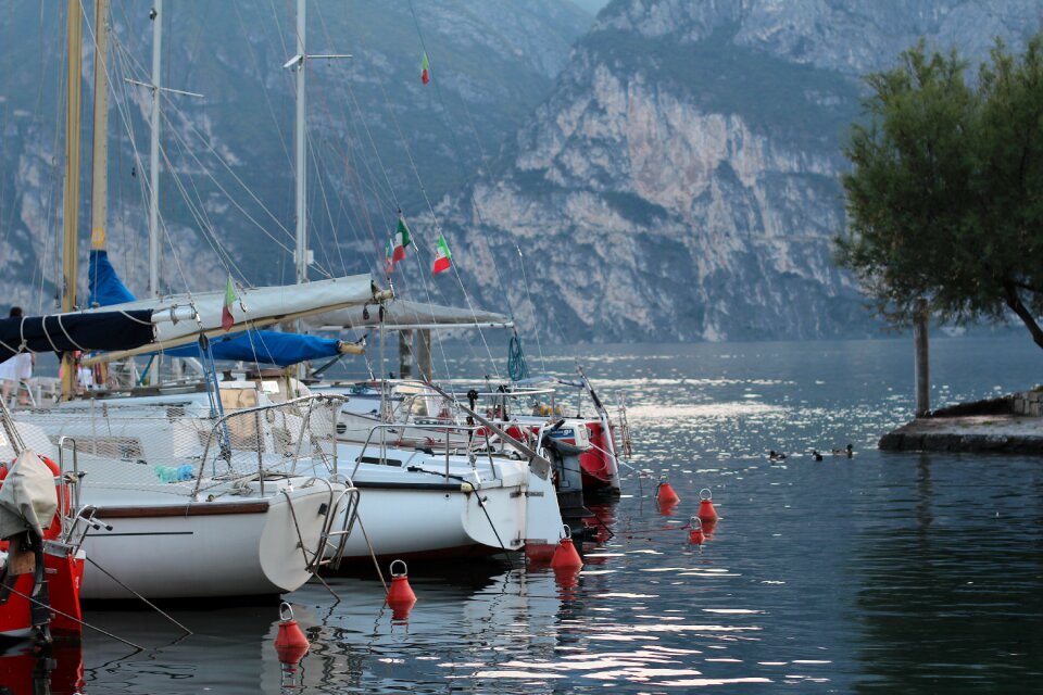 Garda torbole boats in the harbor