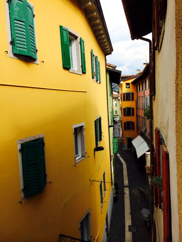 Narrow lane torbole houses gorge