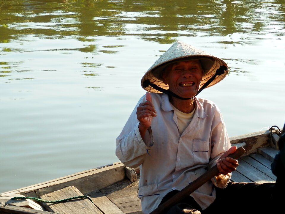 Native vietnam rowboat