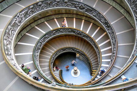 Stairway descending stone photo