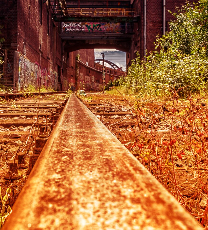 Railway tracks weathered industry