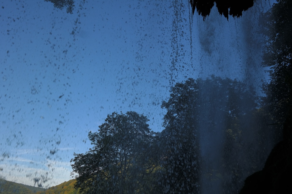 Urach waterfall water veil water