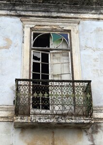 Abandoned ruin balcony