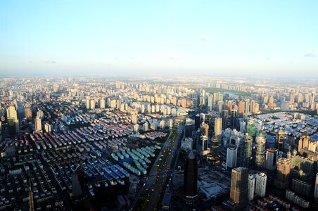 Building world trade center shanghai panorama