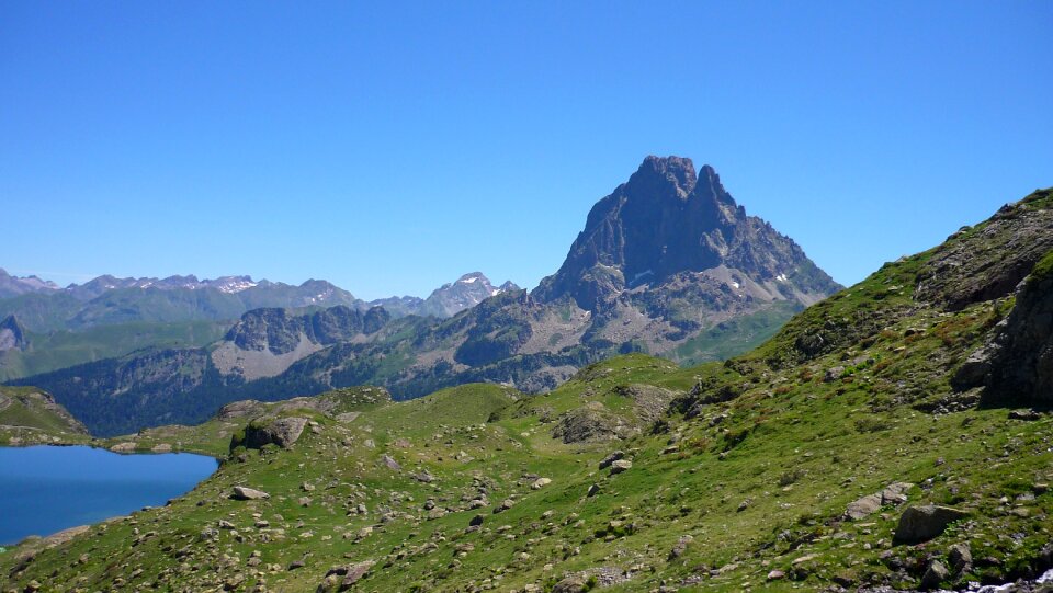 Lake landscape high mountain photo