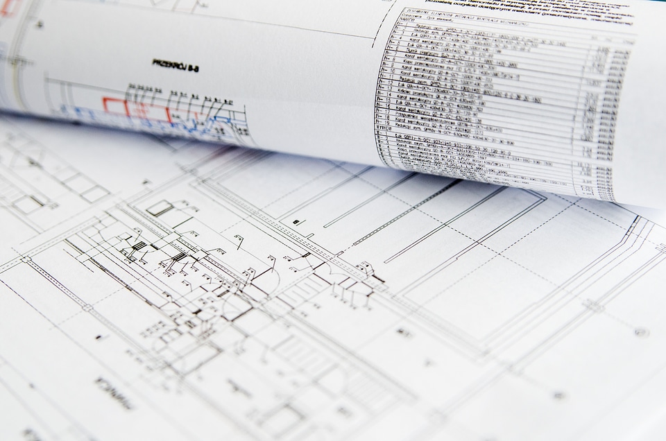 Architecture plans the background