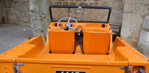 Steering wheel dashboard orange méhari