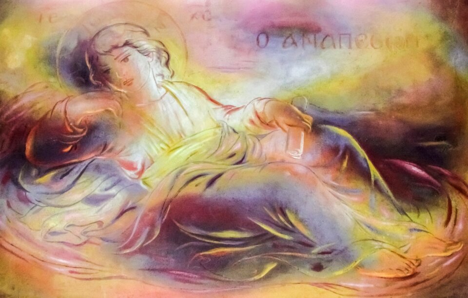 Jesus christ reposing painting