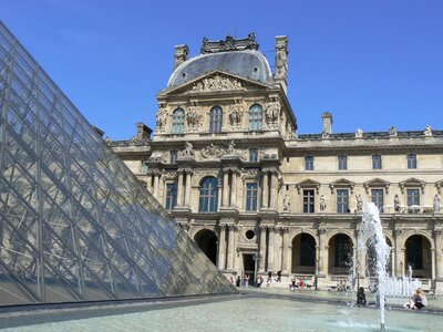 Louvre museum pyramid site photo