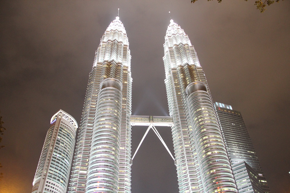 Petronas twin towers night landmark