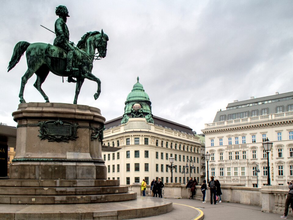 City capital equestrian statue