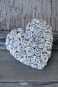 Rose motif love heart of stone photo