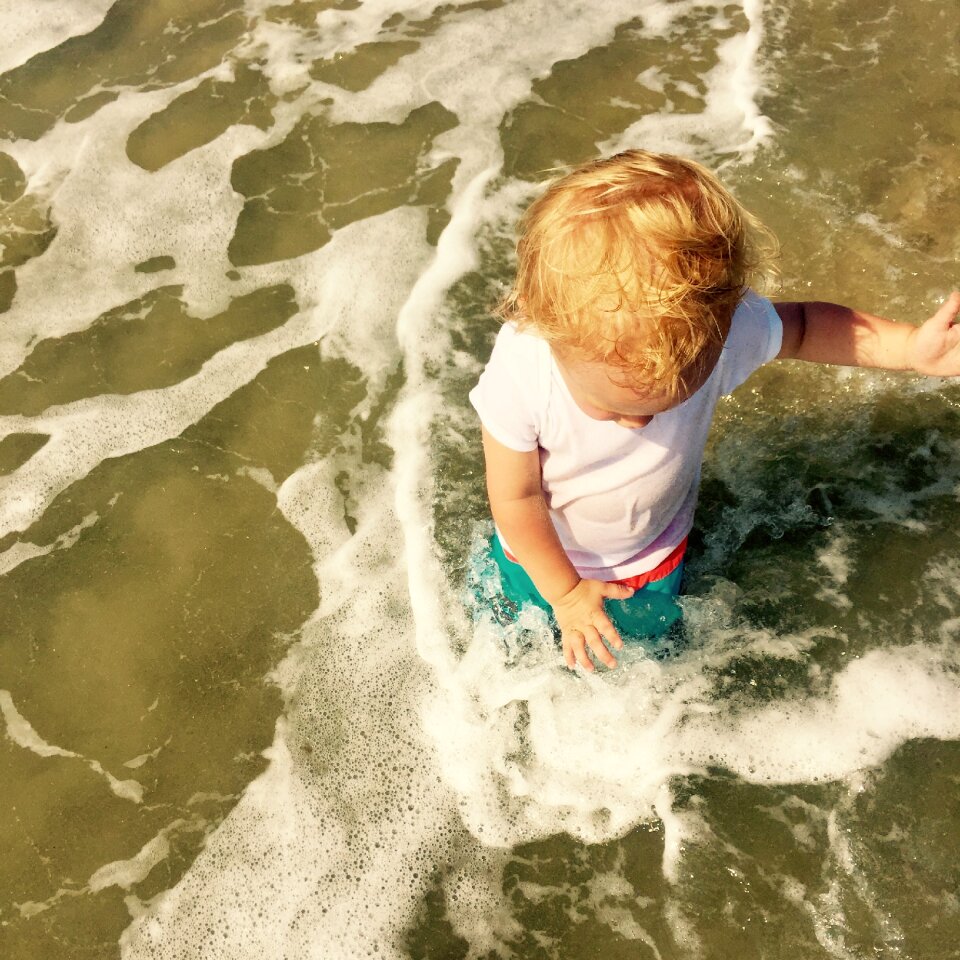Splashing water sea
