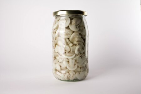 Mushrooms jar sliced