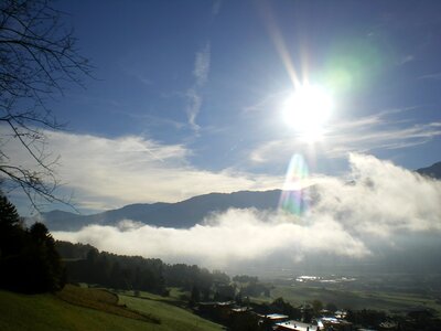 Light morning mist foggy