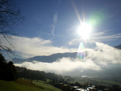 Light morning mist foggy photo