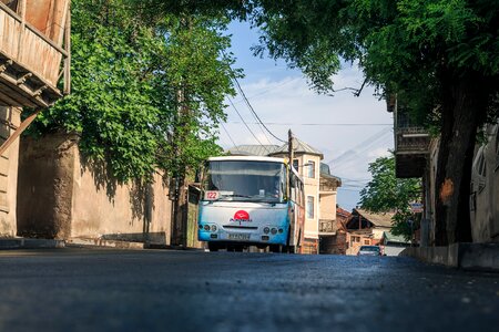 Bus transport on the market photo