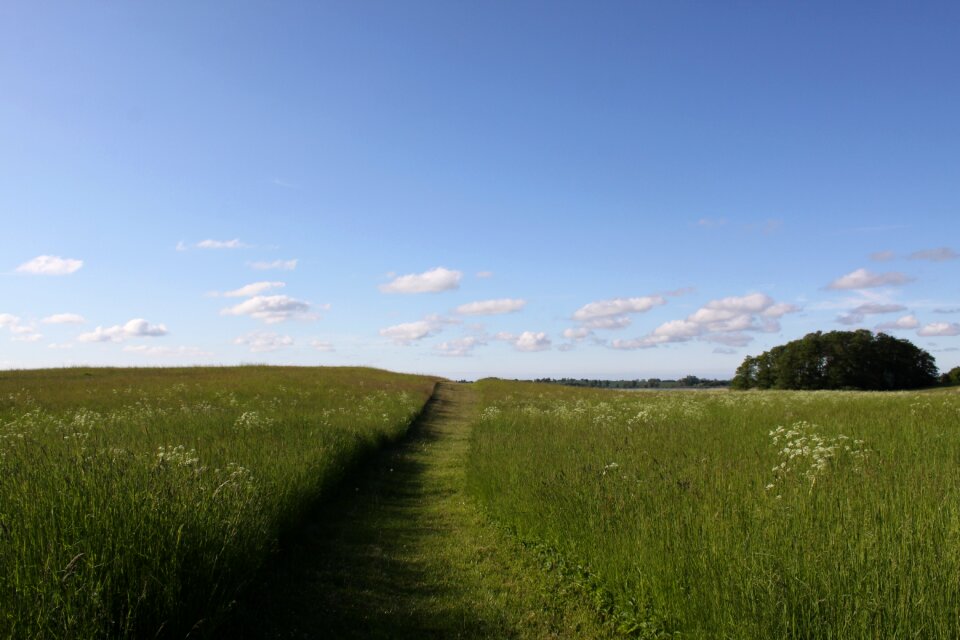 Landscape peaceful blue sky
