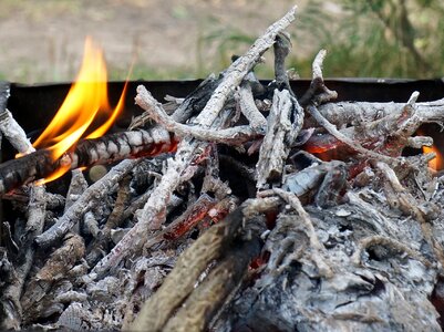 Bonfire coals flame