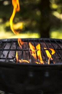 Empty grill grilling get fire to burn
