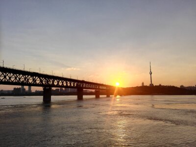 Afterglow the yangtze river wuhan photo