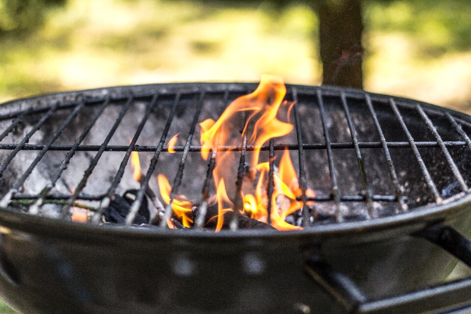 Empty grill grilling get fire to burn