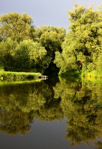 Reflection water-level sunset