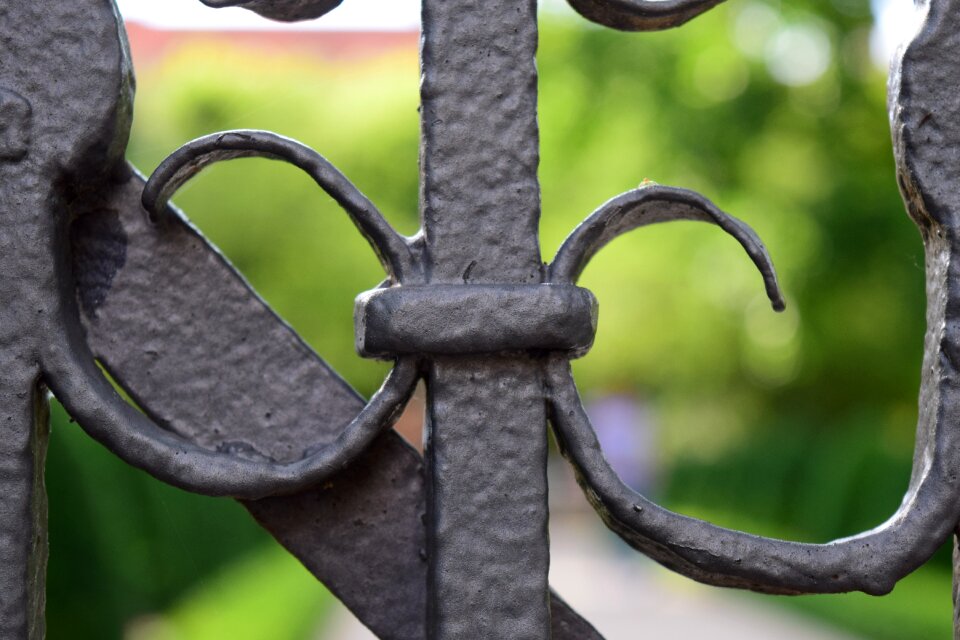 Metal iron railings gate