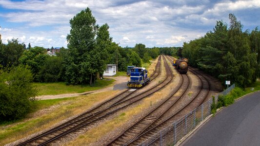 Railway landscape clouds photo