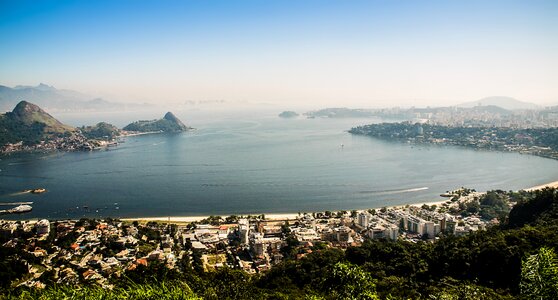 Brazil christ the redeemer mountains photo