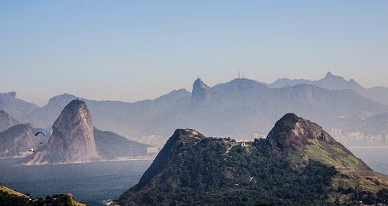 Brazil christ the redeemer mountains photo